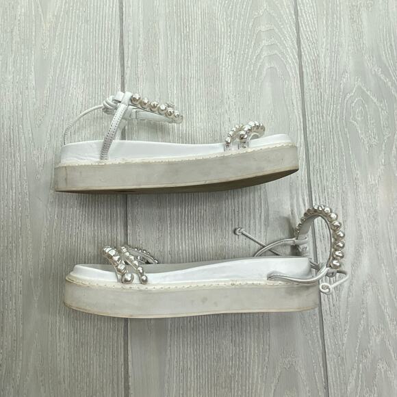Aje Women's White Neo Pearl Embellished Platform Sandals Size 6 / 37 $275 - Picture 7 of 12